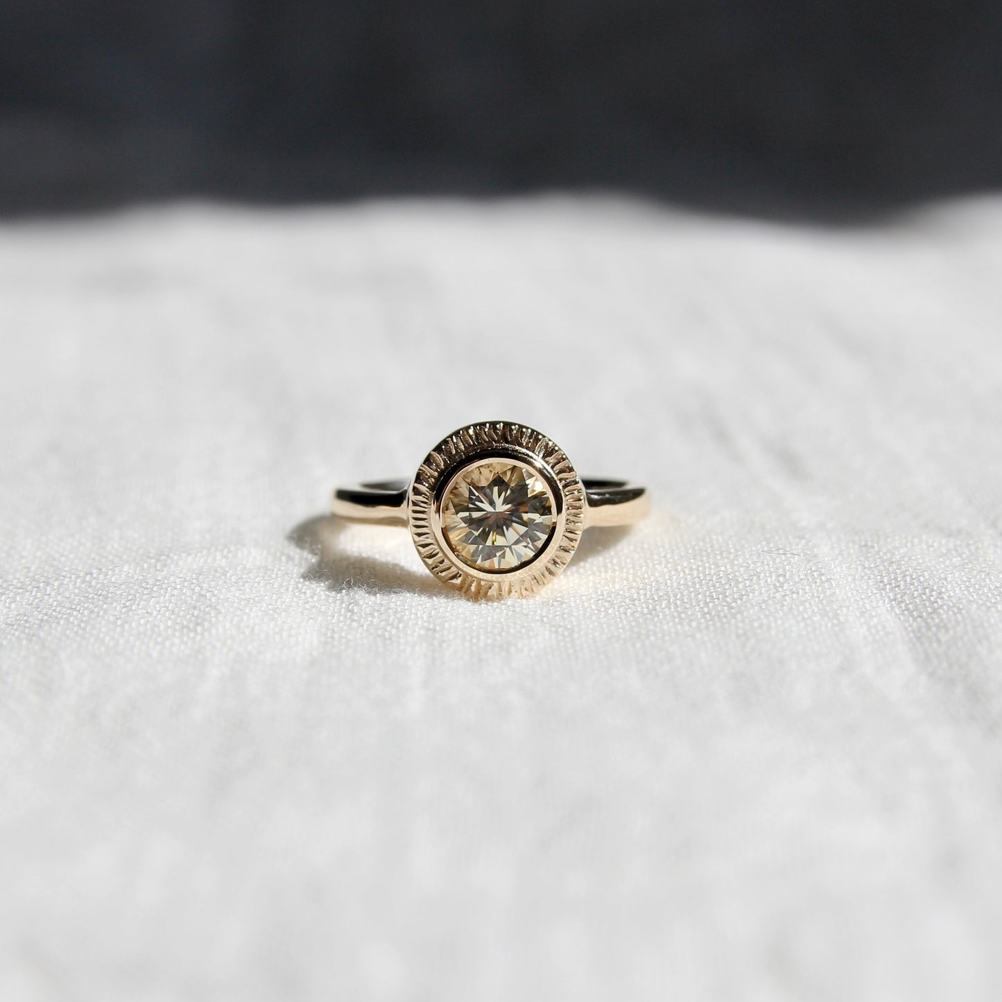 Yellow Sapphire Rays Halo