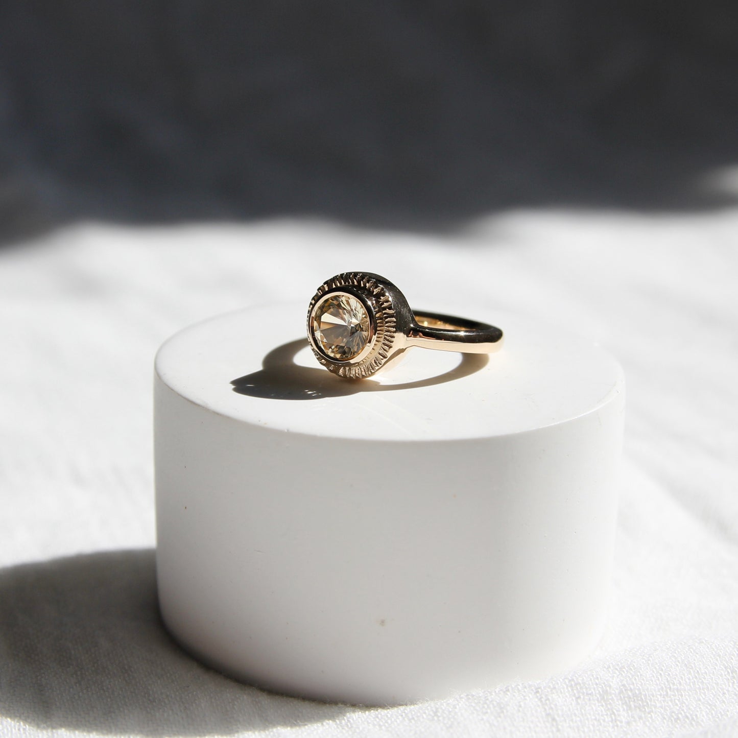Yellow Sapphire Rays Halo