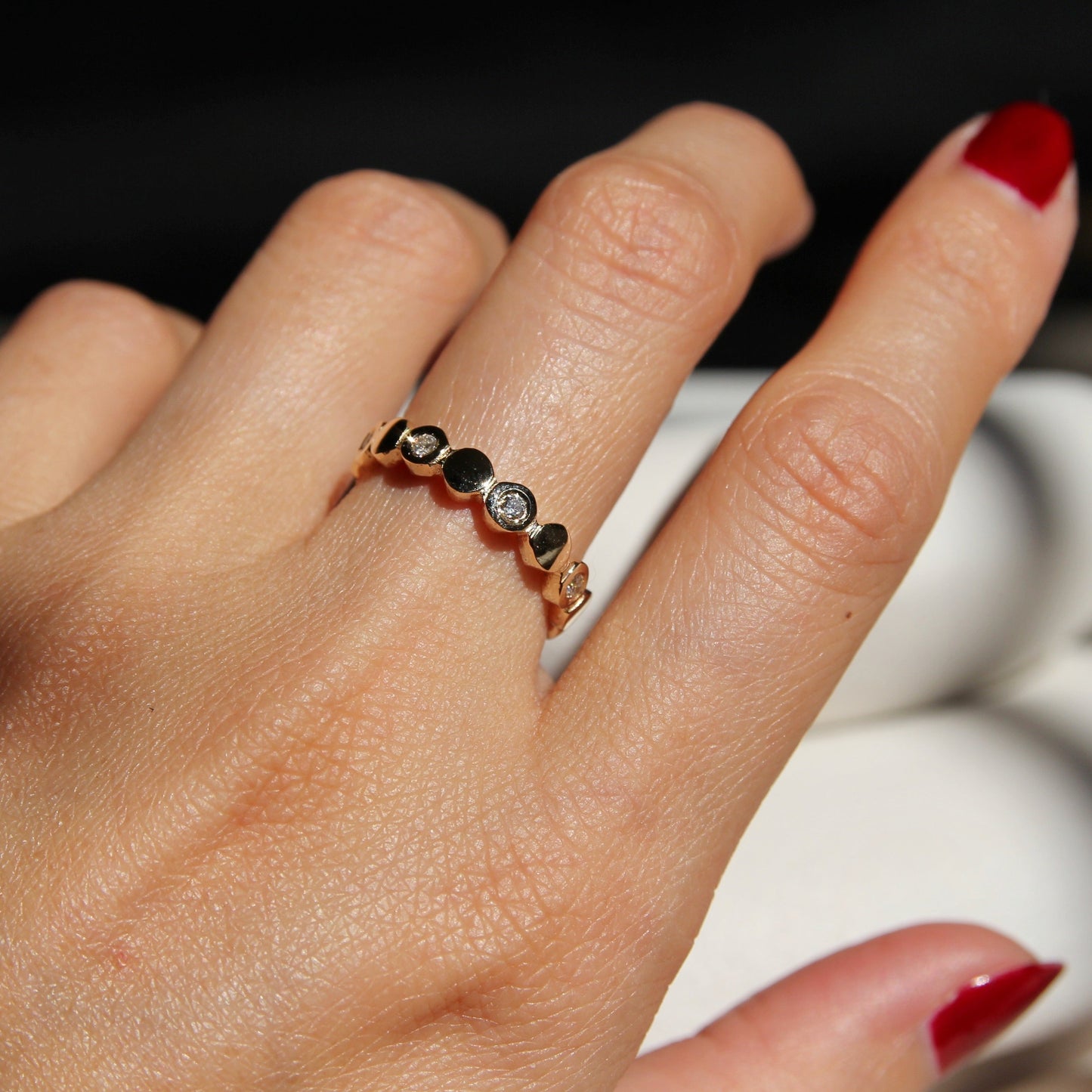 Diamond Pebble Band