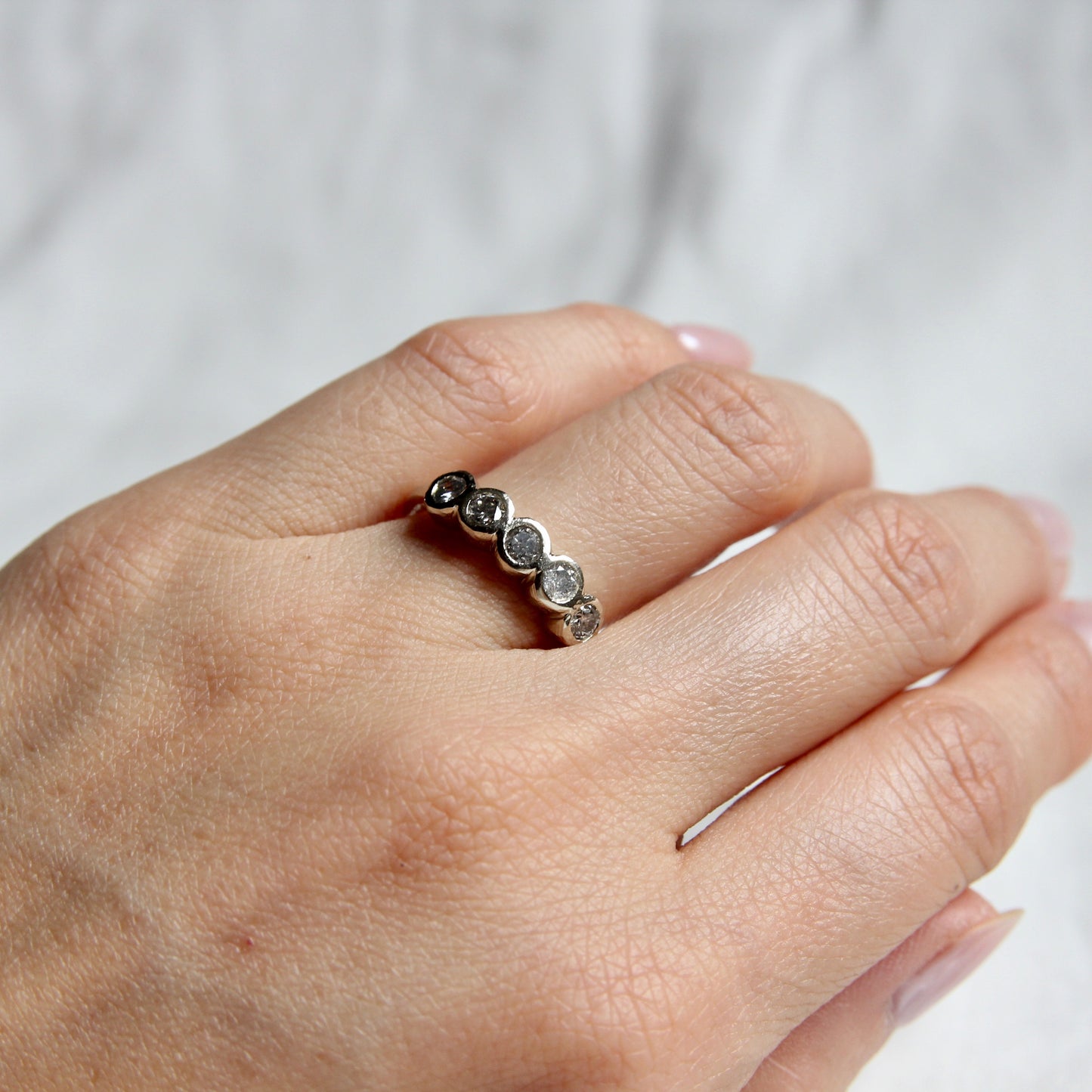 Salt and Pepper Organic Bezel Band