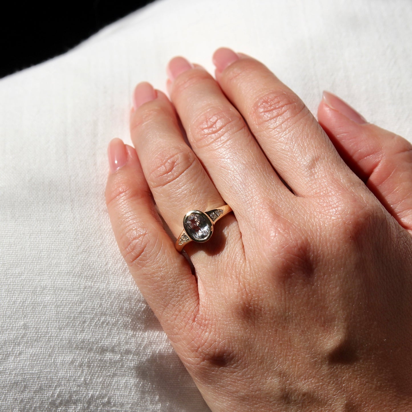 1.27ct Oval Pink Sapphire Ring