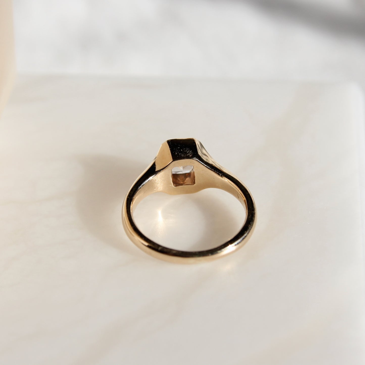 0.90ct Radiant Cut White Sapphire Ring