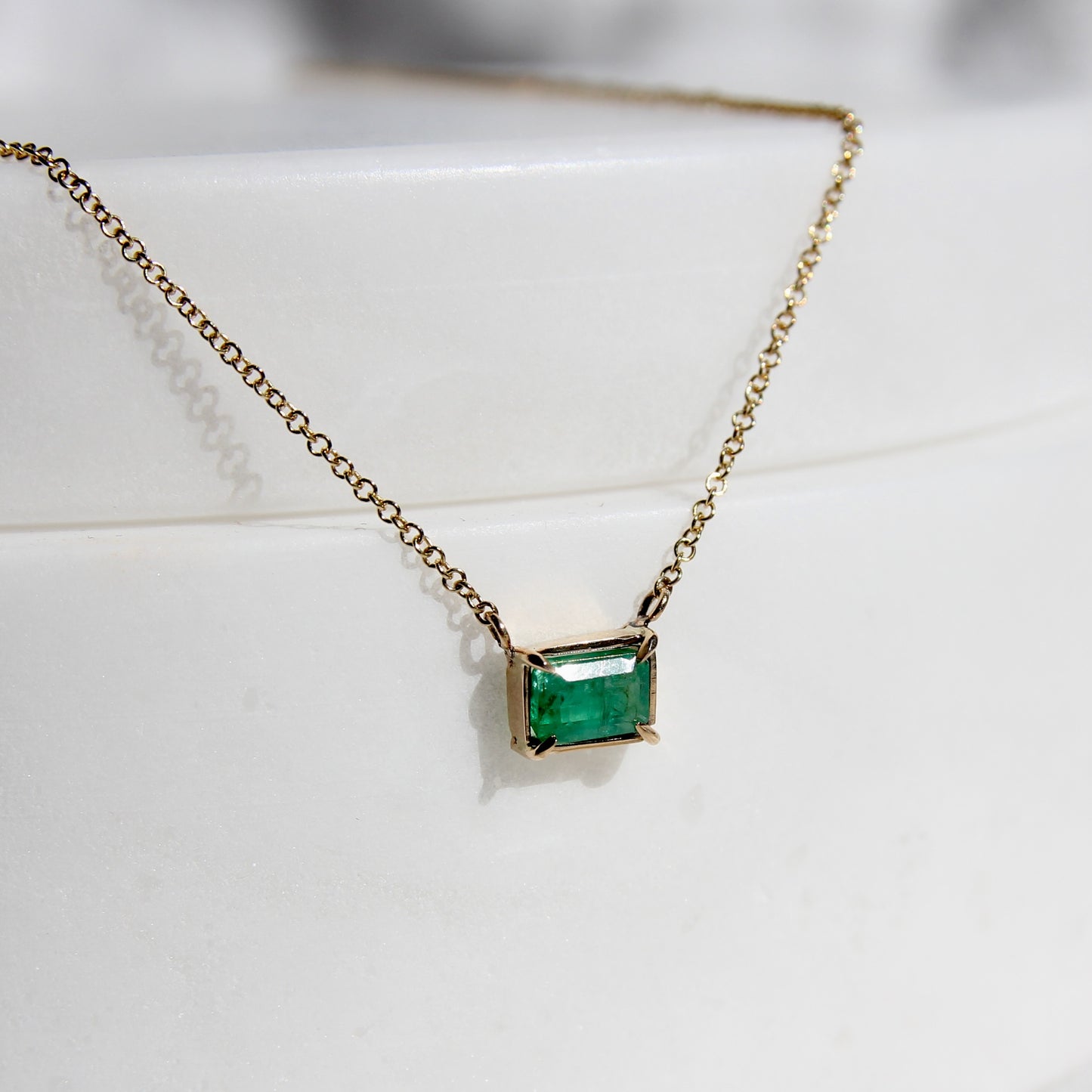 0.78ct emerald cut necklace