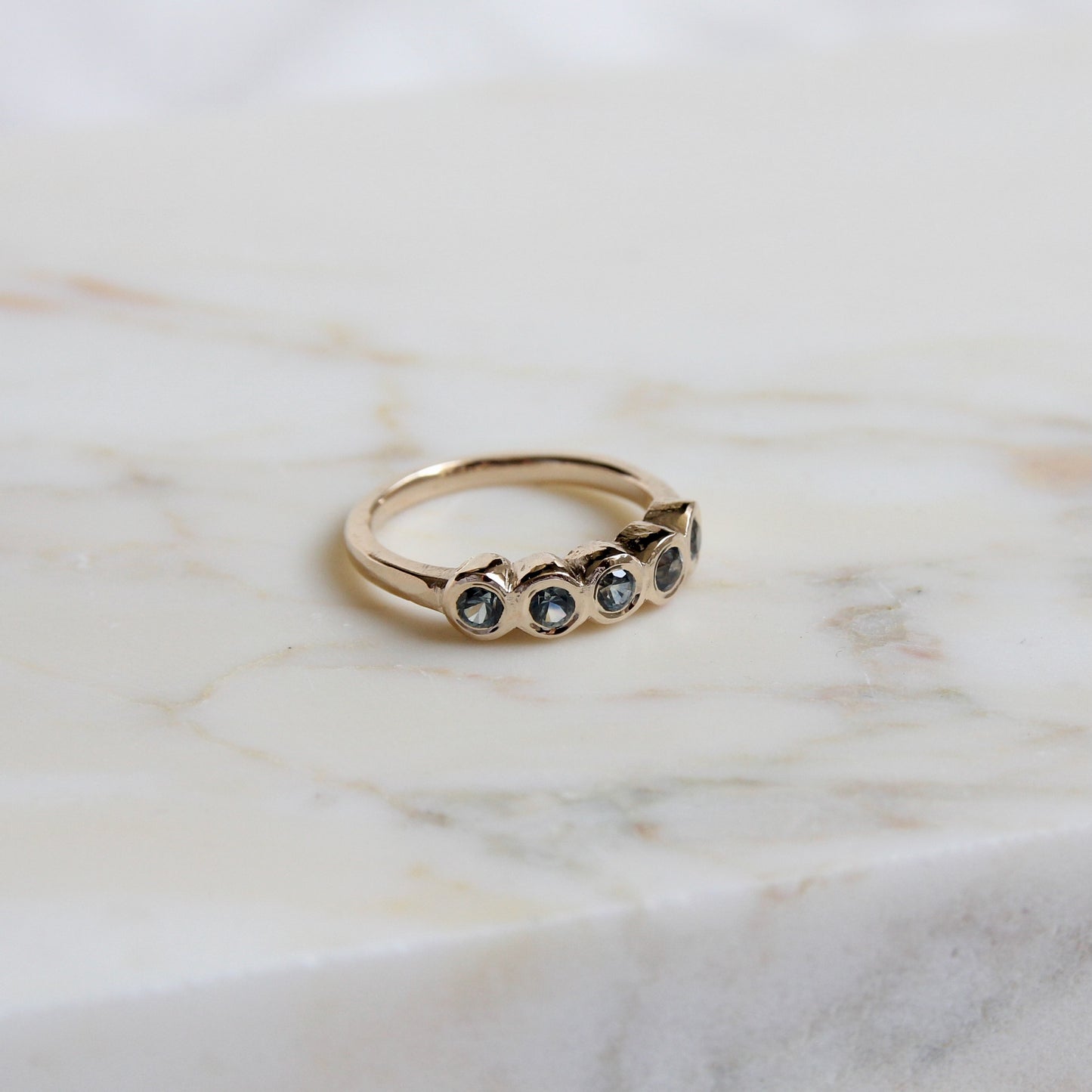 Montana Sapphire Organic Bezel Band