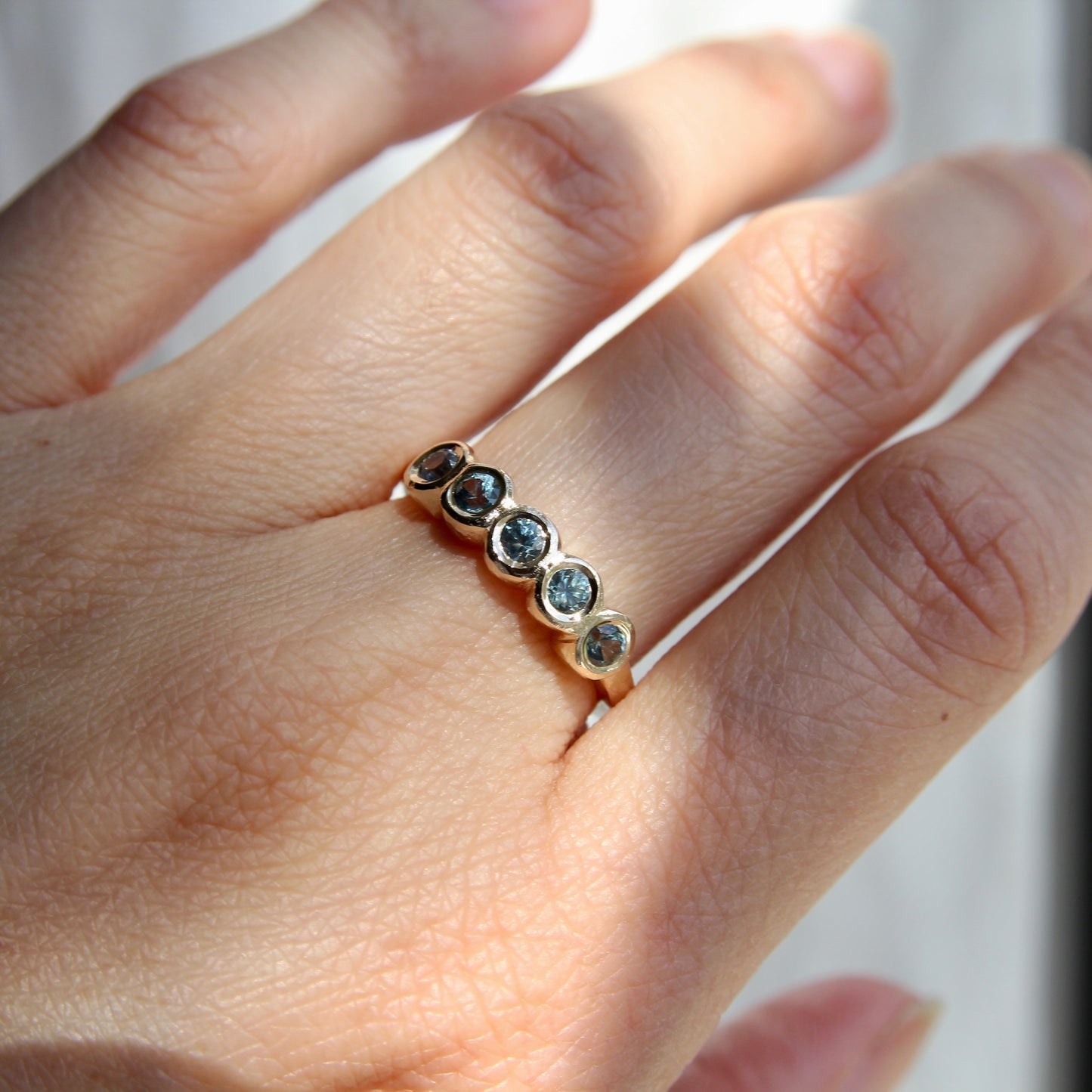 Montana Sapphire Organic Bezel Band