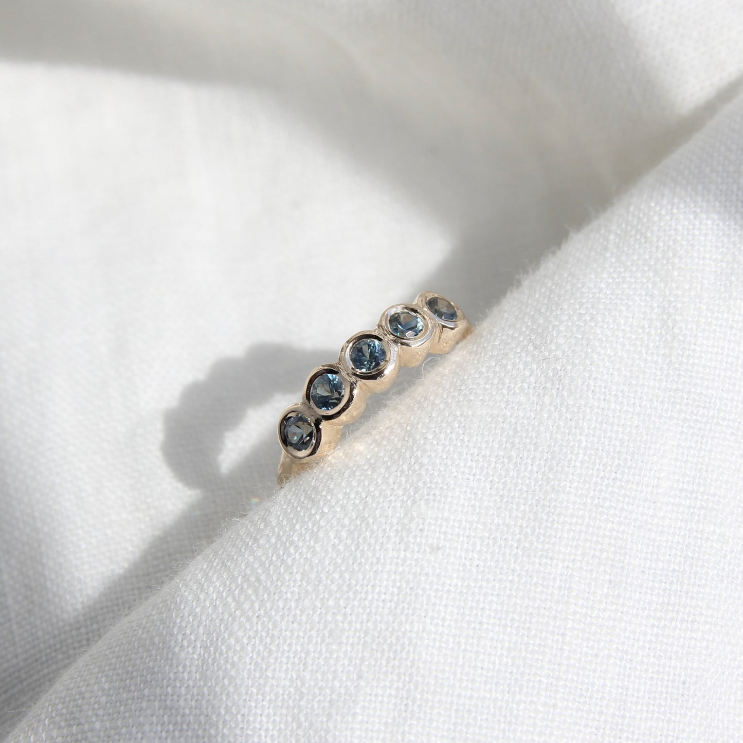 Montana Sapphire Organic Bezel Band