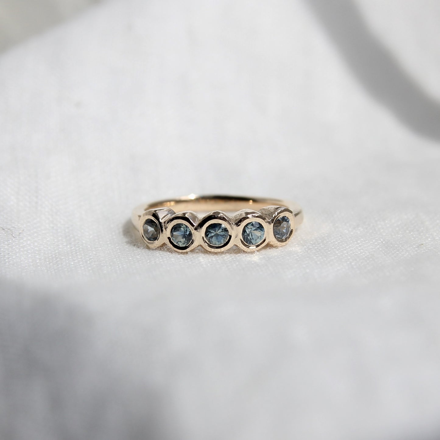 Montana Sapphire Organic Bezel Band