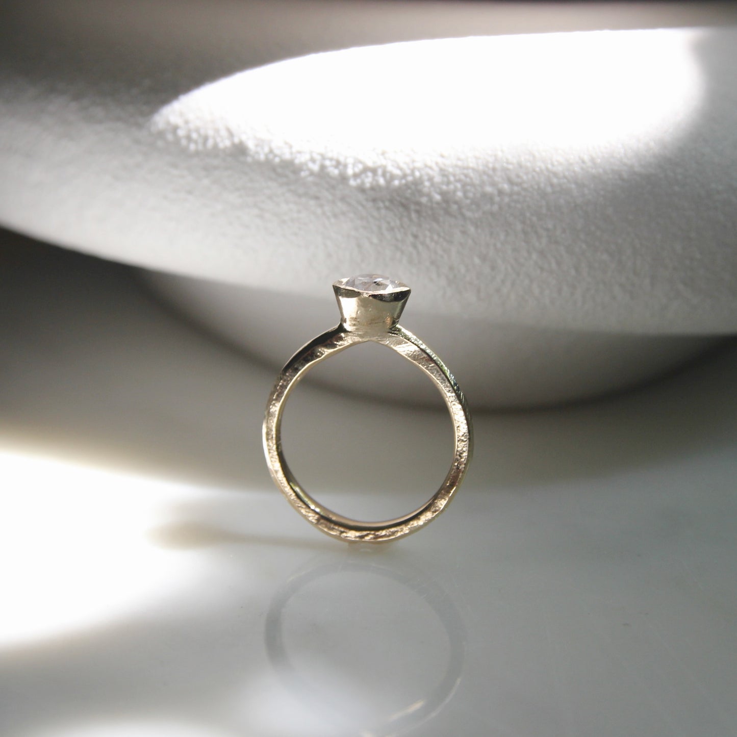 0.72ct Salt and Pepper Cushion Diamond solitaire