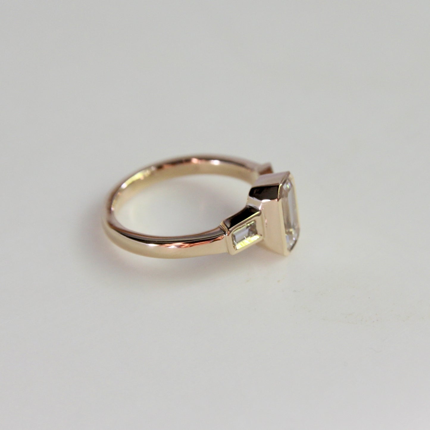 1.30ct Emerald Cut White Sapphire ring