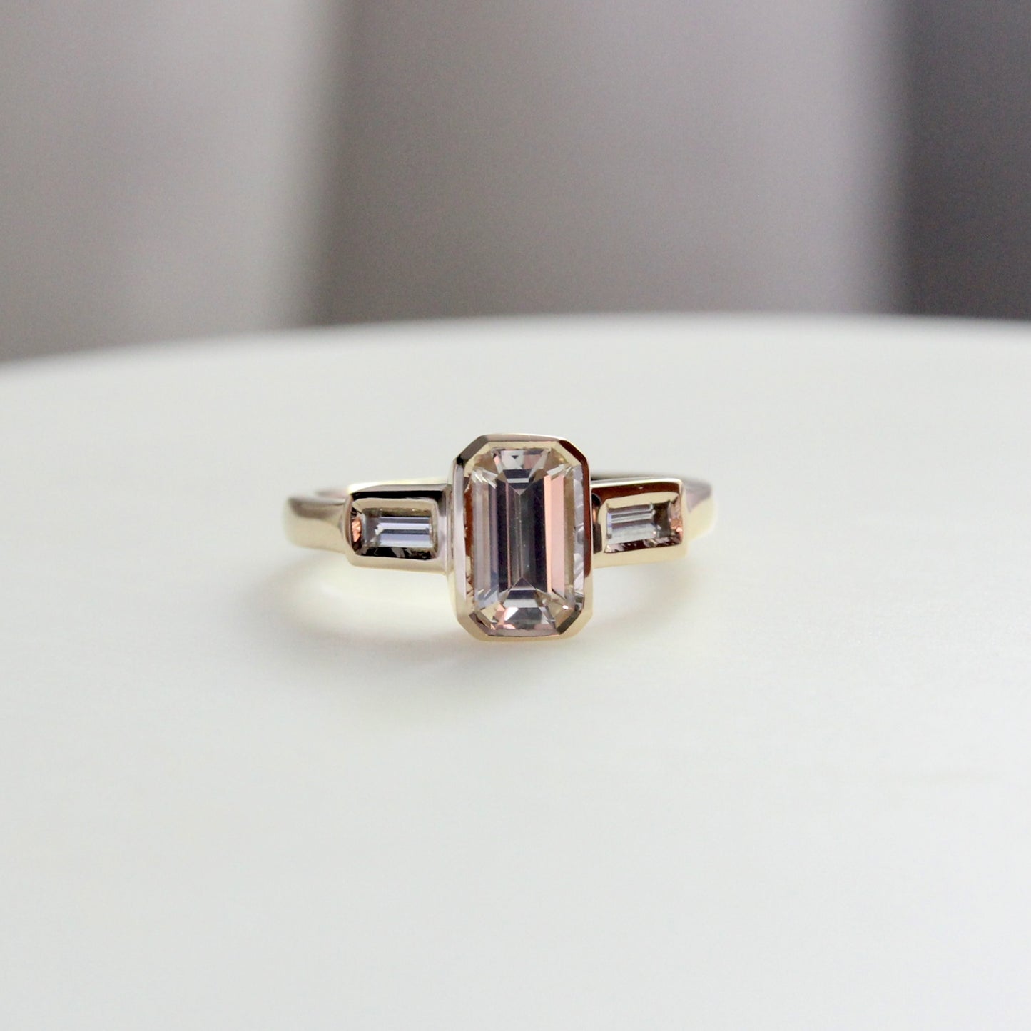 1.30ct Emerald Cut White Sapphire ring