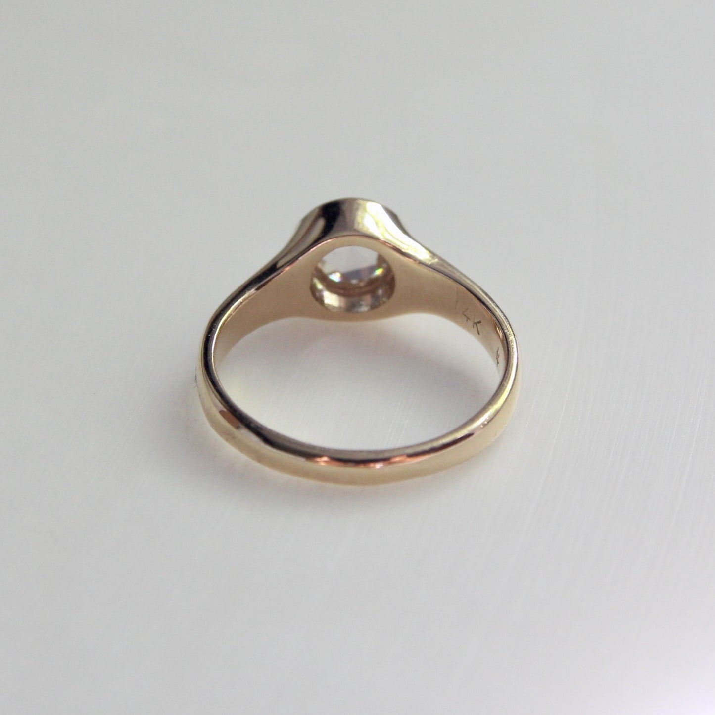 0.71ct Round Champagne Rosecut ring