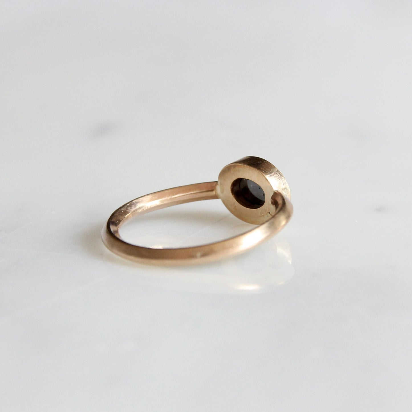 Oval East - West Black Rosecut Diamond