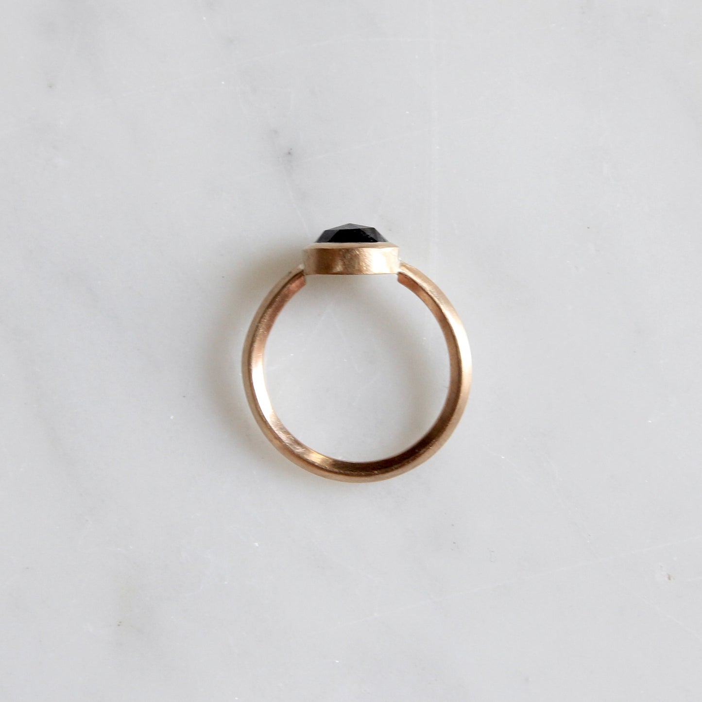 Oval East - West Black Rosecut Diamond