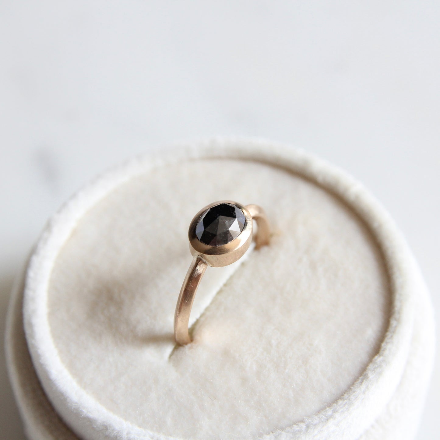 Oval East - West Black Rosecut Diamond