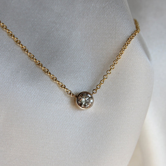 Reclaimed Diamond Bezel Necklace