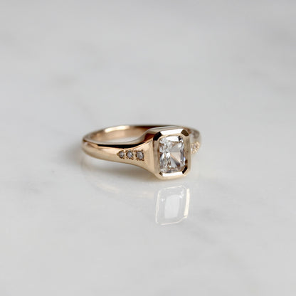 0.90ct Radiant Cut White Sapphire Ring