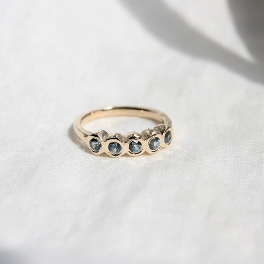 Montana Sapphire Organic Bezel Band