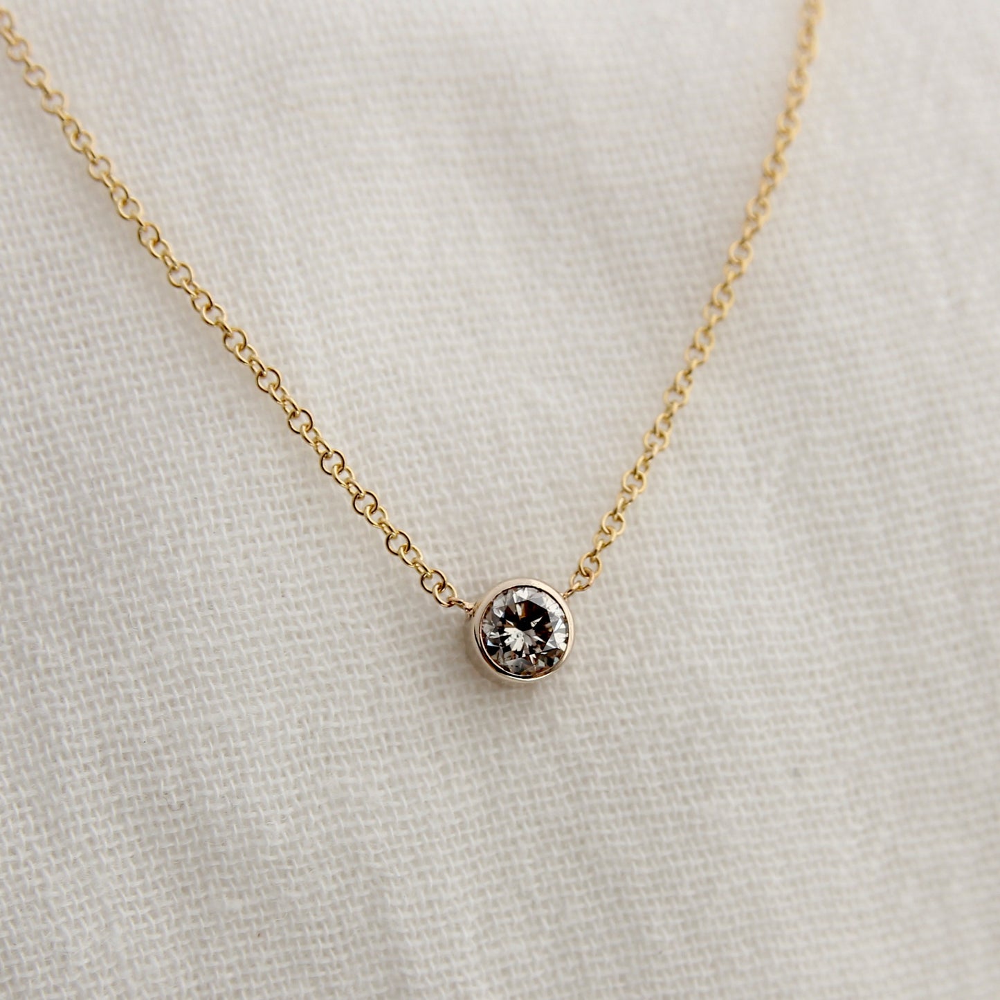 Reclaimed Diamond Bezel Necklace